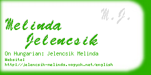 melinda jelencsik business card